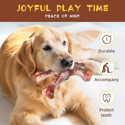 Durable Dog Chew Toy for Aggressive Chewers,Indestructible Dog Toy for Small/Medium/Large Dogs-Tough Nylon Chicken Leg Toy for Teeth Cleaning and Training
