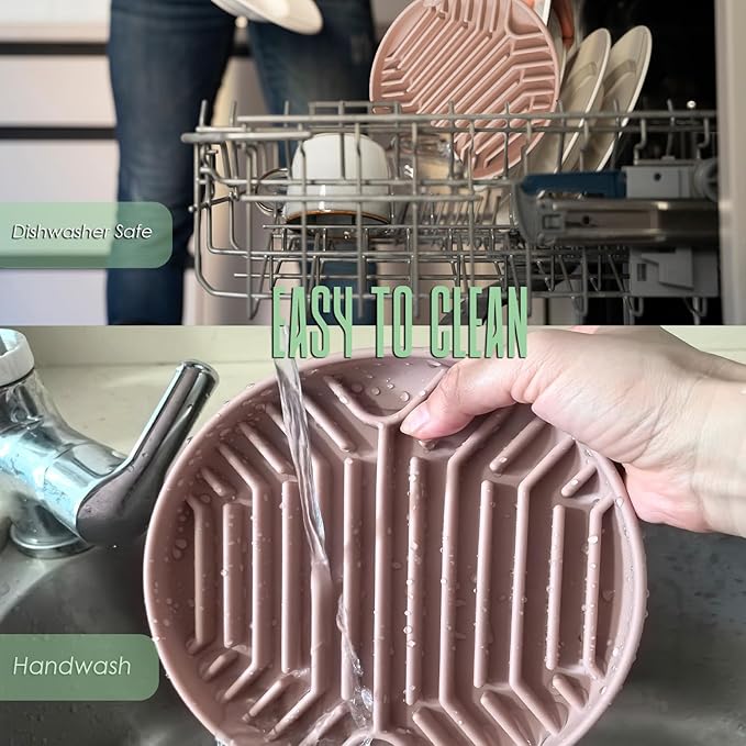 Slow Feeder Dog Bowls Anti-Choking Puzzle Pet Food Non-Slip Dog Feeding Slow Down Pet Eating Speed for All Breeds Pets,Dishwasher & Microwave Safe (Labyrinth Pattern-Pink)