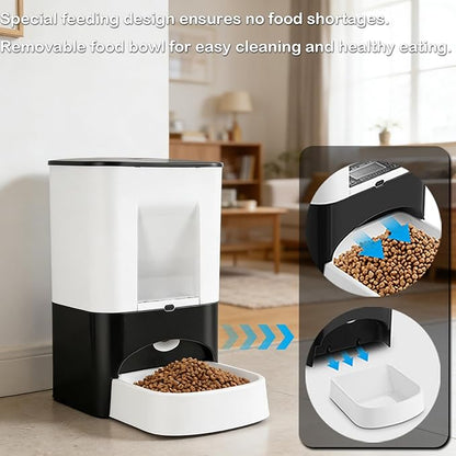 14L Large Automatic Dog Feeder for Large Breeds – Programmable Timed Pet Food Dispenser with Voice Recording, Dual Power Supply & Moisture-Proof Locking Lid