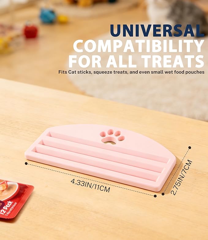 Treat Squeezer Feeder for Lickable Treat Tubes & Pouches, Mess-Free Holder with Easy Squeeze Dispenser Compatible with Churu Style Snacks