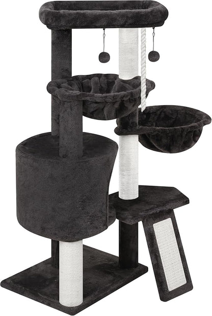 Xin Three Layer Cat Tree with Cat Condo and Two Hammocks,Darkgray …