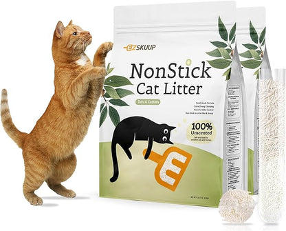 Non-Stick Ultra Clumping Tapioca Tofu Cat Litter, Odor Control Low Tracking Kitty Litter Pellets, Plant-Base Natural Ingredients Cat-Litter, 9 lb X 2 Pack