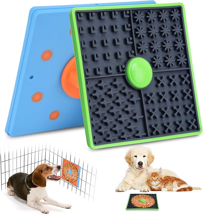 Lick Mat for Dogs Crate, Lick Mat for Dog, Dog Peanut Butter Lick Pads, Crate Training Aids for Puppies Slow Food Licking Pad(1 Pack)