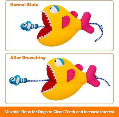 Rope Dog Toys, Floating Dog Toys with Rope for Indoor or Outward Play, Fish Interactive Dog Gifts for Small and Medium Dogs