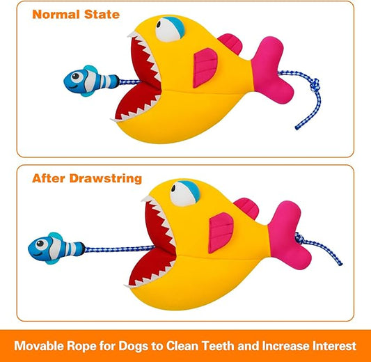 Rope Dog Toys, Floating Dog Toys with Rope for Indoor or Outward Play, Fish Interactive Dog Gifts for Small and Medium Dogs