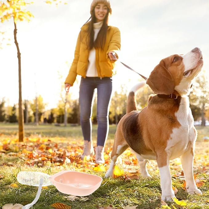 BESPORTBLE Pet Water Feeder for Dogs Portable Travel Dog Water Bottle with Bowl Attachment Easy-to-Clean Abs Material for Outdoor Hydration