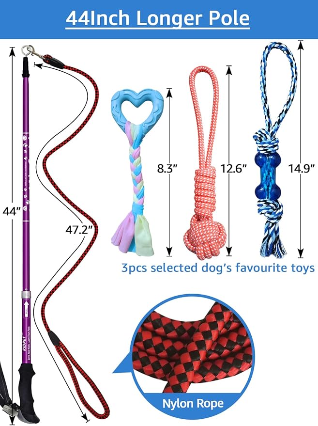 Flirt Pole for Dogs, Interactive Dog Rope Toys, Flirt Pole for Dogs Large Breed Heavy Duty, Medium Small Dogs Teaser Wand Fishing Stick Tug Lure Toy for Outdoor (Upgrade)