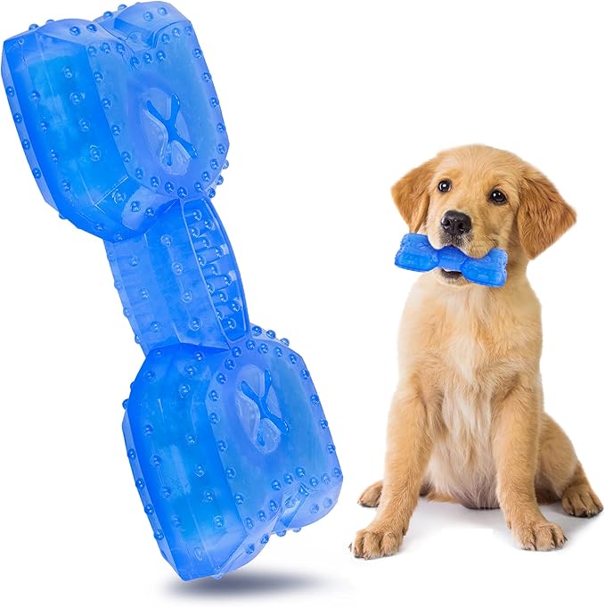 NWK Pet Teether Cooling Chew Toy for Dogs Teething Toy for Puppies, Fit with Treats for More Fun (Chewing Bone)