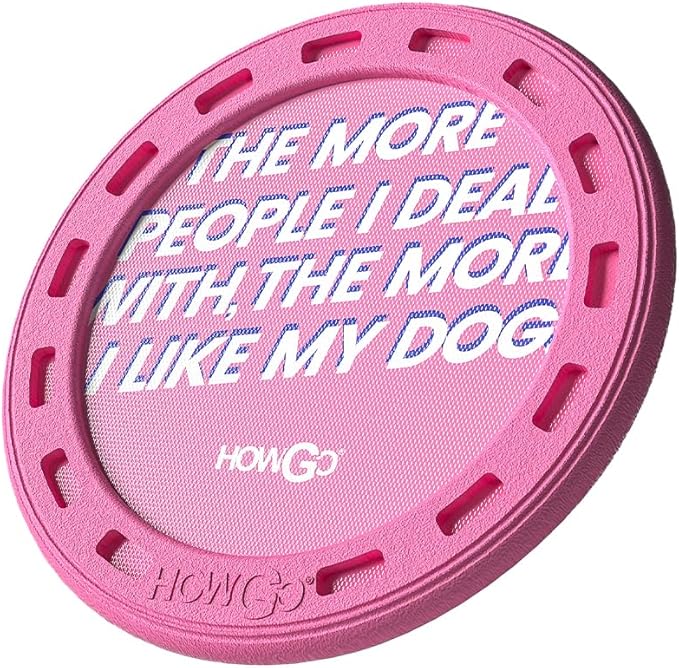 HOWGO Flyer Dog Toy, Dog Flying Disc, Flyer Dog Toy, Best for Flight, Lightweight, Durable and Water Resistant, 9.84'' (Pink)