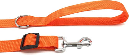 TAIAN Adjustable Nylon Dog Leash, 10 Foot Long Dog Leashes for Medium Large Dogs Orange