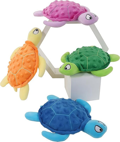 Squeaky Sea Turtle Plush Dog Toy – Durable, Interactive Chew Toy for Small Dogs – Relieves Anxiety & Teething – Keeps Puppies Busy, No Mess, Perfect for Indoor Play (Green)