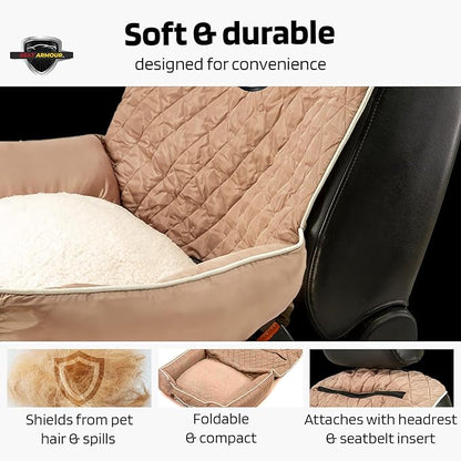 Seat Armour PET2GO101T Pet2Go Tan Car Pet Bed and Seat Cover, 26x20x6, 3.5 lbs