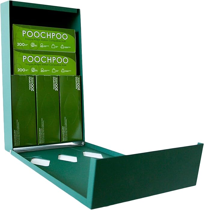 Case of 2000 Eco-Green Pet Waste Station 200 Bags on Roll (10 Rolls) - Bulk Dog Poop Bag - Dog Waste Station Bags - Doggie Bag Litter Pot