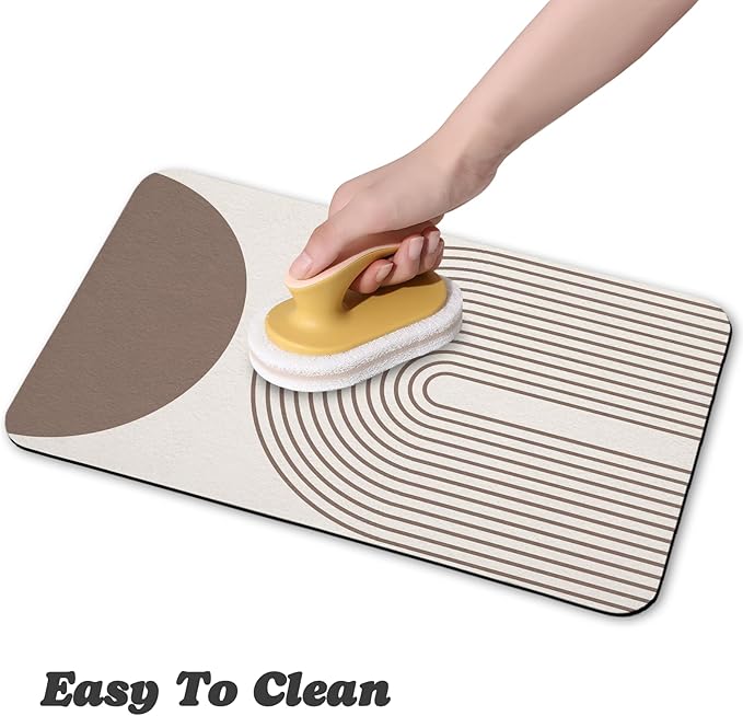 Dog Food Mats,Cat Absorbent Water Bowl Feeding Mats Pet Placemats for Food and Water Brown Bohemia 17 * 30 inch