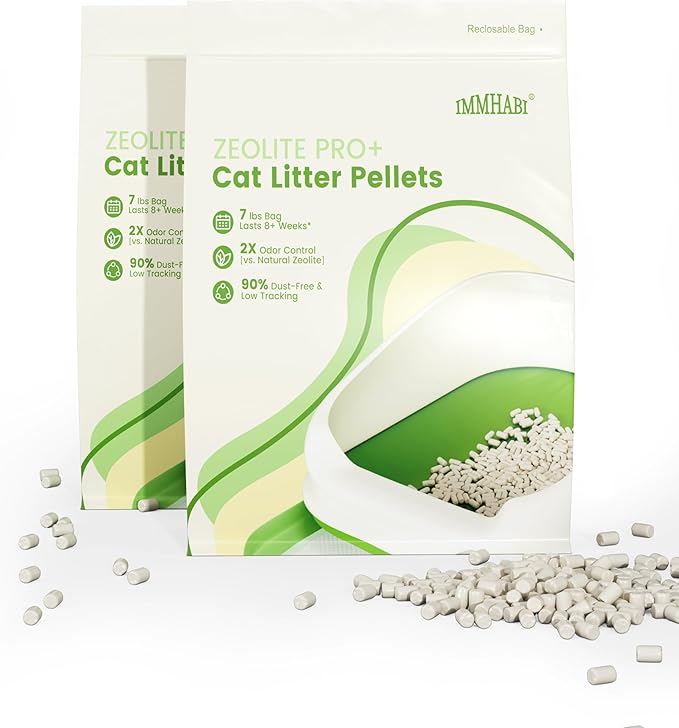 Enhanced Cat Litter Pellets, Generic Litter Refills Exclusively for Shifting Litter Box Systems, Dehydrating Pellets, Zeolite, Long-Lasting Odor Control (Enhanced Cat Litter Pellets, 14LBS)
