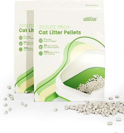 Enhanced Cat Litter Pellets, Generic Litter Refills Exclusively for Shifting Litter Box Systems, Dehydrating Pellets, Zeolite, Long-Lasting Odor Control (Enhanced Cat Litter Pellets, 14LBS)