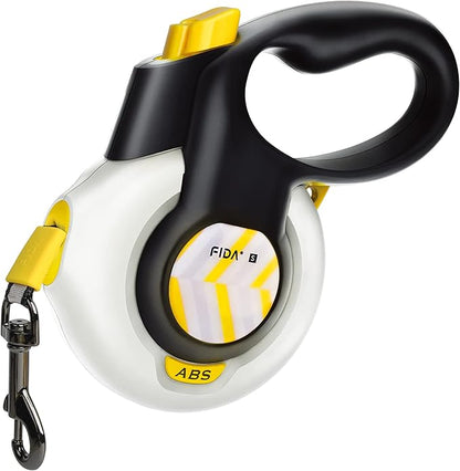 FIDA AutoBrake Retractable Dog Leash. Advanced Patented Design for Dog Pulling, 16 ft Heavy Duty No Pull Pet Walking Leash for Small Breeds. 360° Tangle Free, Soft Grip, Small Size.