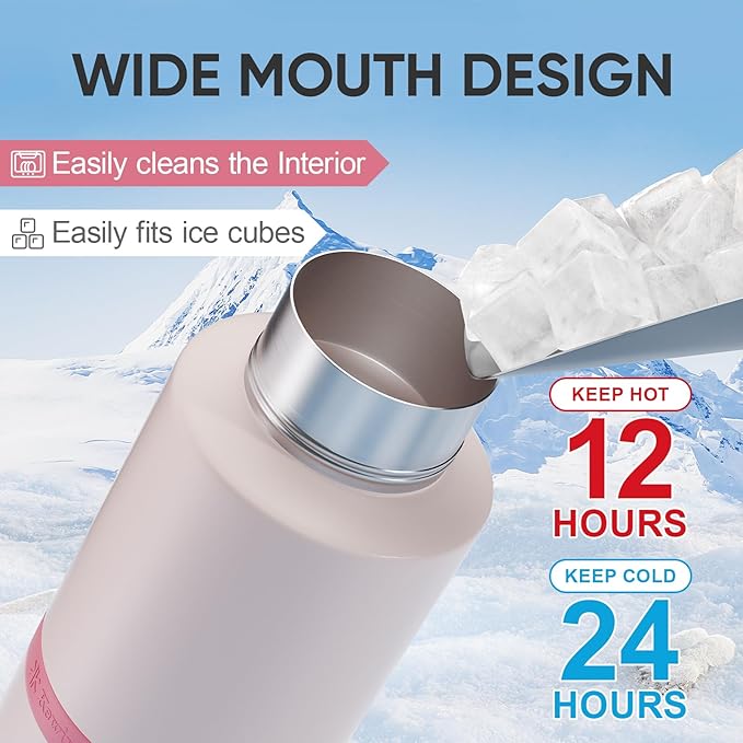 Dog Mom Gift, Insulated Dog Water Bottle with Travel Bowl, Women Christmas, Birthday for DogLover, Portable Water Bottle Dispenser, Accessories for Car, Camping, Outdoor, Detachable (DogMom-PalePink)
