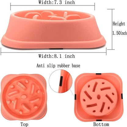 WenYing Slow Feeder Puzzle Dog Bowls, Interactive Bloat Stop Bowl, Food Water Fun Feeding, Non-Slip Anti Choke Healthy Diet, Pink