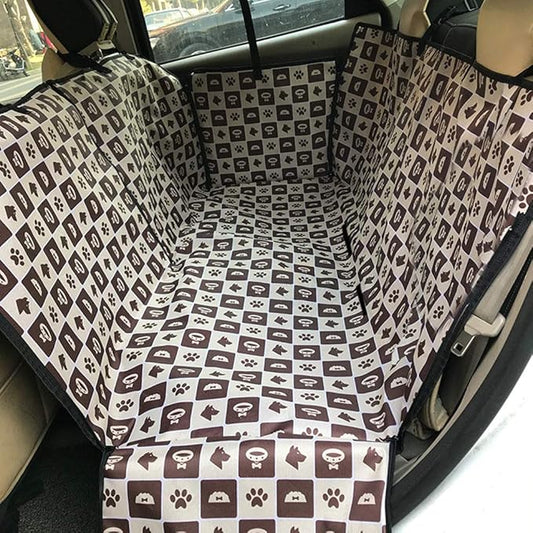 Dog Car Seat Cover - Heavy Duty Dog Hammock with Side Flaps - Waterproof/Scratch Proof/Nonslip Padded Pet Seat Cover - Universal fits All Cars