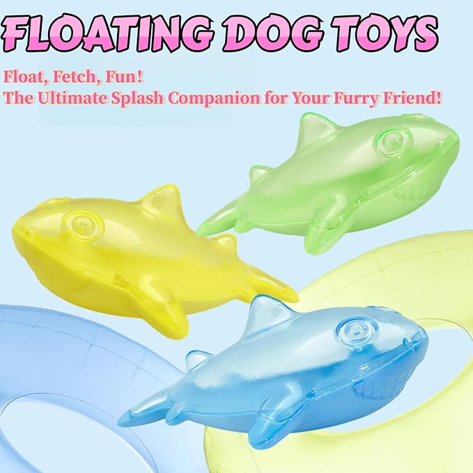 Floating Dog Toys for Aggressive Chewers Summer Pool Interactive Squeaky Play Games Fetch for Small Medium Dogs (Yellow)