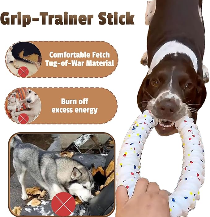 ETPU Dog Toys 3-Piece Set for Large Breeds - Super Bounce Ball, Tug-of-War Pull Ring & Football, Heavy Duty Chew Resistant Toys for Aggressive Chewers, Outdoor Fetch & Interactive Play