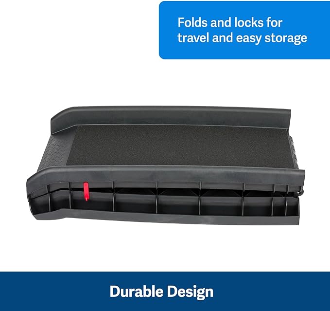 PetSafe Happy Ride Folding Dog Ramp - SUV Compatible Lightweight Pet Ramp with High Traction Walking Surface - Joint Strain Protection - Secure Foldable Design for Compact Storage