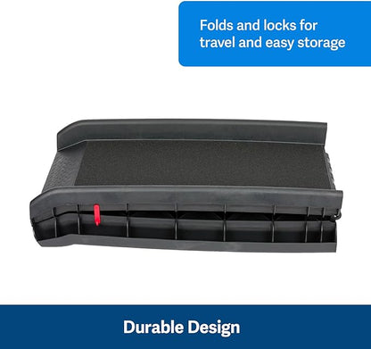 PetSafe Happy Ride Folding Dog Ramp - SUV Compatible Lightweight Pet Ramp with High Traction Walking Surface - Joint Strain Protection - Secure Foldable Design for Compact Storage