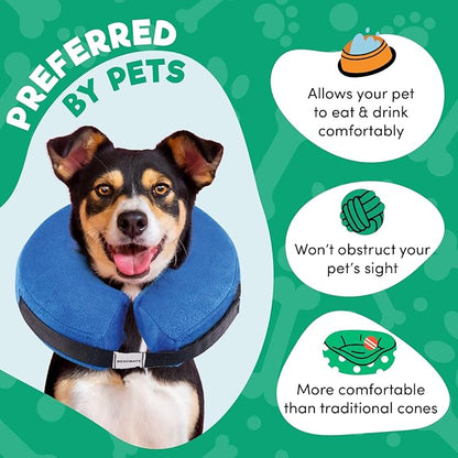 BENCMATE Inflatable Dog Cone Collar Alternative, Soft Dog Cone for Small Medium Large Dogs and Cats, Neck Recovery ECollar Donut Collar After Surgery (XXLarge, HeartShape)