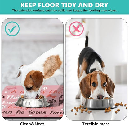 Pet Feeding Mat for Floors Waterproof Dog Mat for Food and Water Absorbent Quick Dry Non Slip mat for Cat Bowls