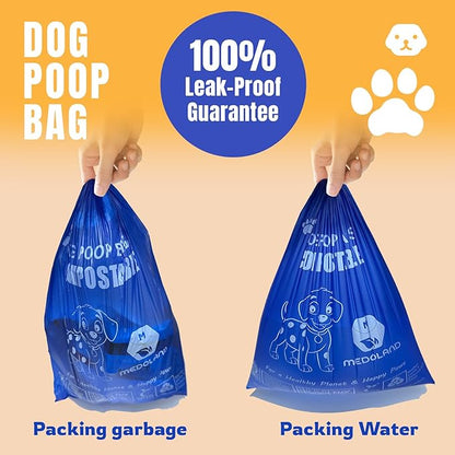 Compostable Dog Poop Bags BPI Certified Biodegradable Pet Waste Bags Leak-Proof Thickened and Opaque Eco Design (30 rolls 450 bags)