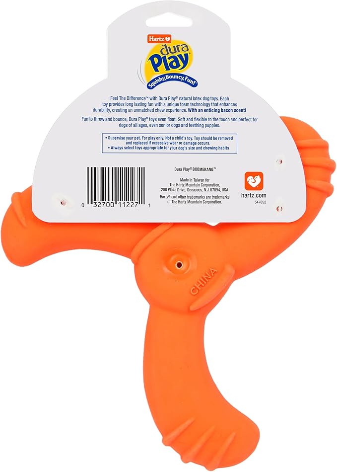 Hartz DuraPlay Bacon Scented Dog Toys, Medium/Large ( Colors may vary ) All Breed Sizes