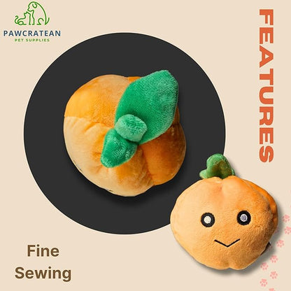 7" Squeaky Plush Toy for Puppies Small Dogs Self Etertainment Washable Soft Made [PET ONLY] (Little Pumpkin)