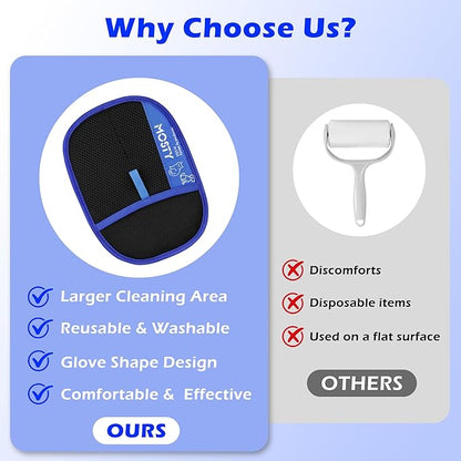 Pet-Hair-Removal-Glove, Reusable Cat & Dog Deshedding Glove for Sofa, Furniture, Couch, Carpet, Car Seat, Efficient-Double-Sided-Electrostatic-Pet-Grooming-Mitt, Quick Cleaning Fur Remover Tool 1PCS
