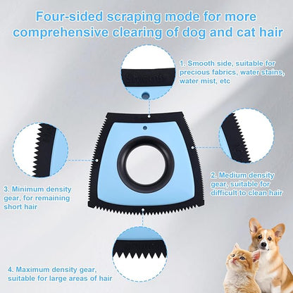Pet Hair Remover, 2025 New Mini Pet Hair Remover Multi-Surface Silicone Dog Cat Fur Clean tool for Furniture Car Carpet Sofa Clothing Cleaning (Blue)