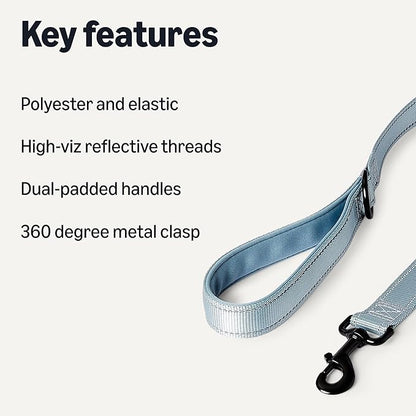 Amazon Basics Reflective Dog Leash with Dual-Padded Handles and D Ring, 4ft