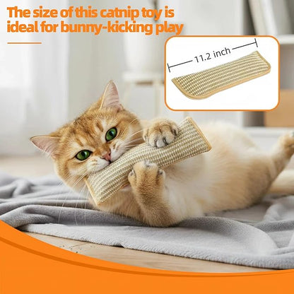Catnip Toys for Cats, 2 Pack Kicker Toys with 8000mg Organic Catnip, Interactive Cat Toys for Scratching, Biting & Teething, Enrichment for Indoor Kittens & Adult Cats
