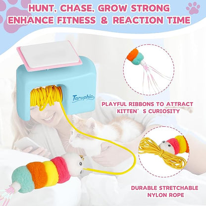 Interactive Cat Toy for Indoor Cat, Automatic Door Hanging Cat Toy with Detachable Design, Kitten Toys for Indoor Cats Self Play, 3.27 * 1.69 * 2.76Inch (Sky Blue)