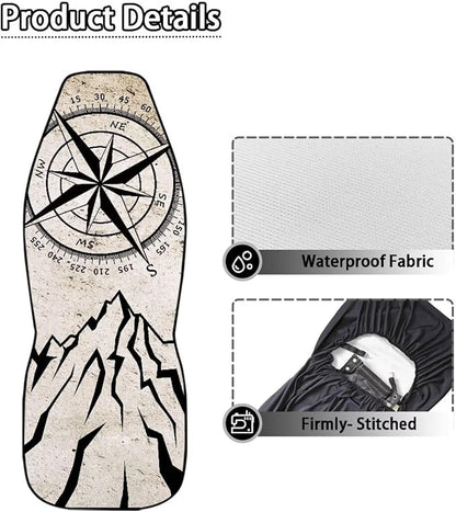 Car Seat Covers Set of 2 Waterproof Front Seat Covers Stretch Polyester Fabric Cover Breathable Front Seat Cover Universal Fit for Auto Truck Van SUV