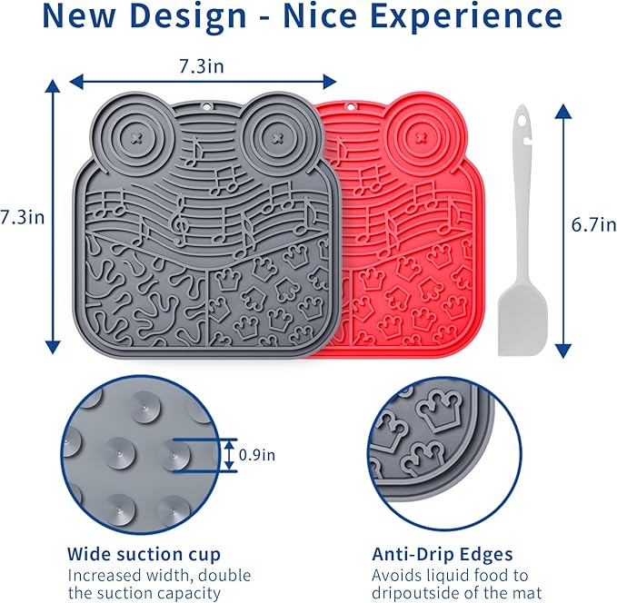 LPFALASAT Frog 3 Pack - Silicone Dog & Cat Lick Mat with Suction Cups - Anxiety Relief/Promotes Healthy Eating/Frozen & Dishwasher Safe - Pet Peanut Butter Lick Pad