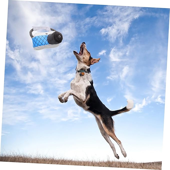 Angoily Dog Chew Toy Camera Shape Squeaky Interactive Puppy Teething Toy for Small Medium Large Dogs Durable Chewing and Teeth Grinding Plaything