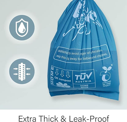 Dog Poop Bags with Handles, 252 Count, Extra Thick Leak-Proof Dog Waste Bags, Certified Compostable, Unscented & Eco-Friendly, 9 x 13 inch (16 inch w/Handles)