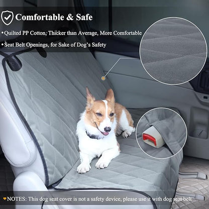 VIVAGLORY Dog Seat Cover Quickcover Seat Protector for Dog, Backseat Cover for Car SUV & Truck, Back Rear Backseat Bench Protector, Large, Grey