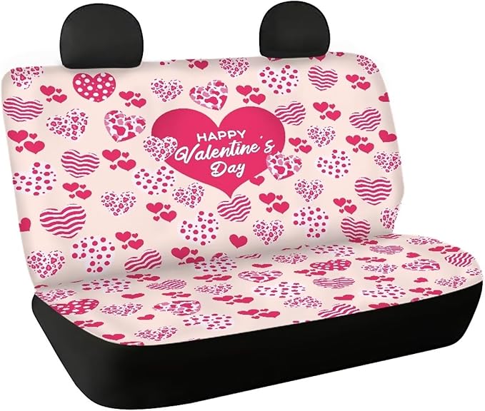 AFPANQZ Hearts Cloth Back Seat Cover Non-Slip Interior Protective Cover Non Slip Car Rear Seats Dog Seat Covers Durable Scratch-Proof Protector for Pet Fur and Mud
