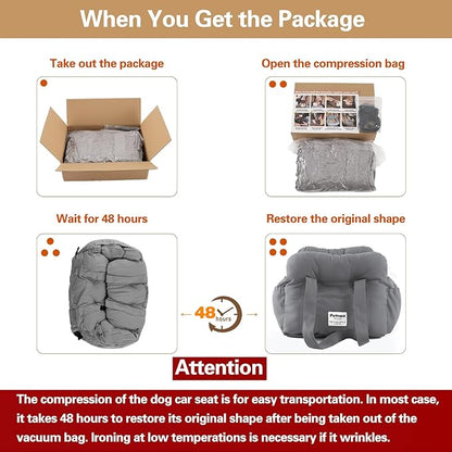 Dog Car Seat for Small Dogs, Portable Puppy Car Seat of Easy Installation, Fashionable Pet Carrier Bag with Large Pockets, Machine Washable Dog Booster Seat (Army Green)