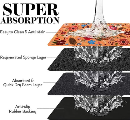 Dog Food Mats for Floors, Absorbent Dog Bowl Mat for Food and Water Dispenser Mat, Quick Dry Cat Food Mat Pet Supplies