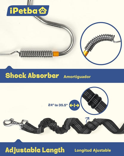 Dog Bike Leash - Hands-Free Bike Attachment for Dogs, Safe Shock-Absorbing, Adjustable Length, Easy to Install