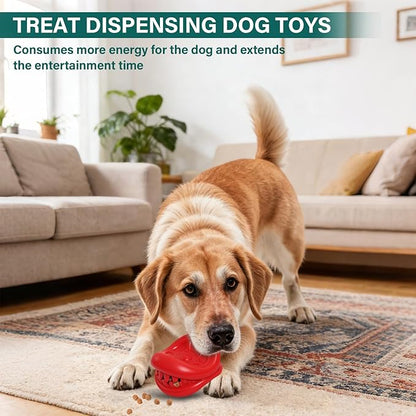 Treat Dispensing Dog Toys – Tough Natural Rubber Chew Toys for Aggressive Chewers, Large/Medium Dogs – Interactive Dog Treat Toy to Relieve Separation Anxiety, Boredom & Clean Teeth, Dishwasher Safe