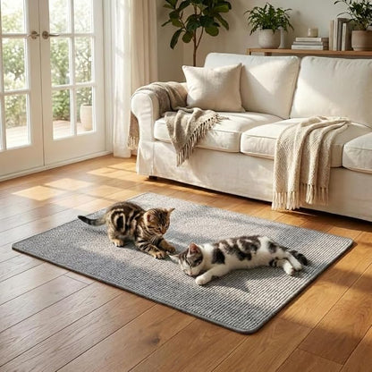 Extra Large Cat Scratcher Mat (27.5" x 35.4"), Natural Sisal Cat Scratching Pad for Indoor Cats, Mess-Free Cat Scratch Rug & Cardboard Alternative, Couch & Furniture Protector