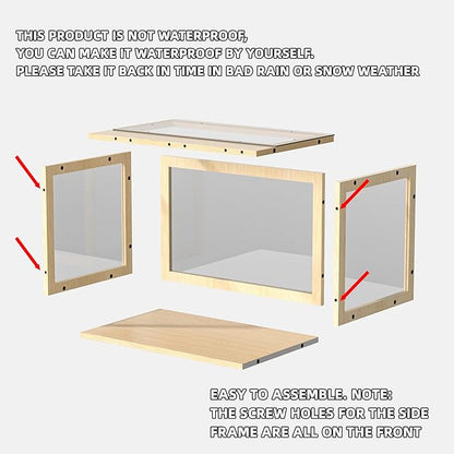 Window Cat Perch Catio, Wood Cat Window Box, Window Catio for Indoor Cats. Suitable Single Hanging Window with an Inner Diameter of The Window Frame with A Net Opening Width of 24-35 in. KGCCIZI.